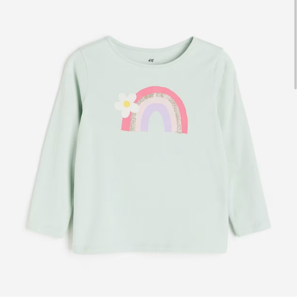 H&M Girls Printed Jersey Top - Size 6X/7